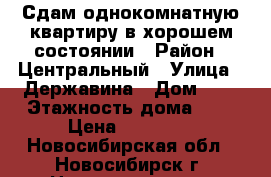 Сдам однокомнатную квартиру в хорошем состоянии › Район ­ Центральный › Улица ­ Державина › Дом ­ 1 › Этажность дома ­ 5 › Цена ­ 13 000 - Новосибирская обл., Новосибирск г. Недвижимость » Квартиры аренда   . Новосибирская обл.,Новосибирск г.